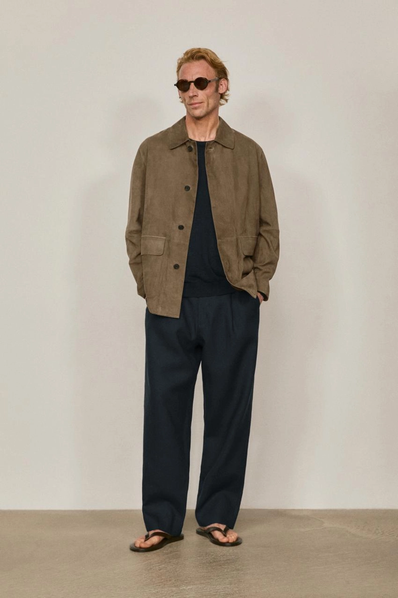 Куртка из замши с карманами - лимитированное издание