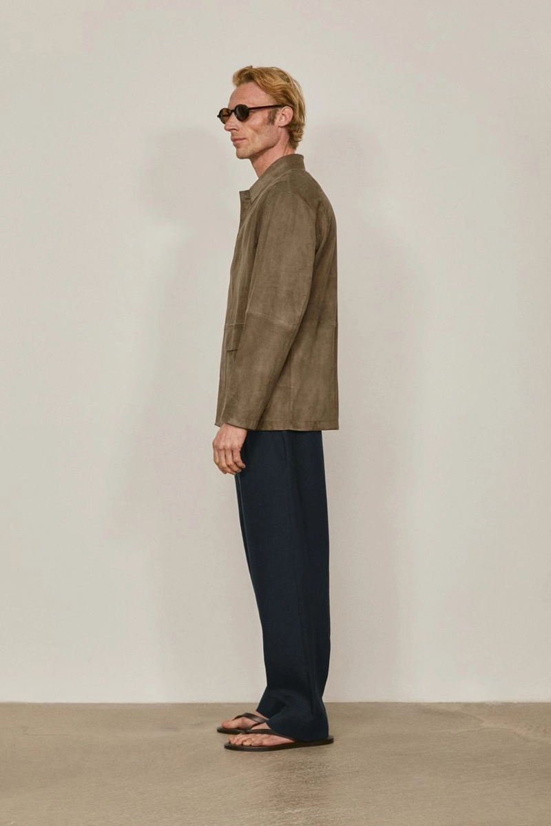 Куртка из замши с карманами - лимитированное издание