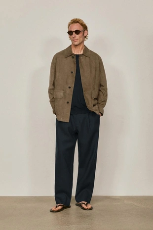 Куртка из замши с карманами - лимитированное издание- Заказать в России