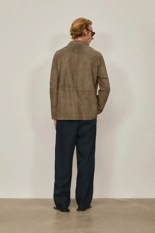 Куртка из замши с карманами - лимитированное издание- Заказать в России