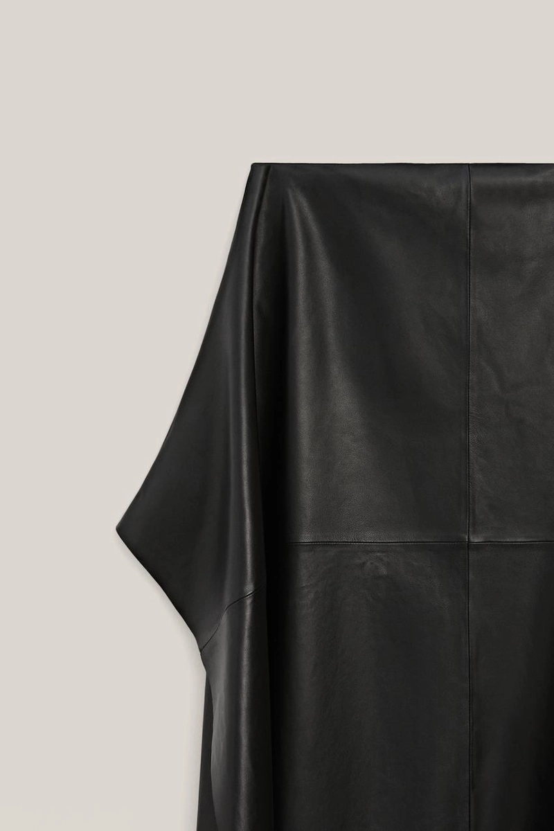 Юбка-миди из натуральной кожи nappa - лимитированное издание