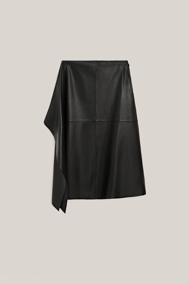 Юбка-миди из натуральной кожи nappa - лимитированное издание