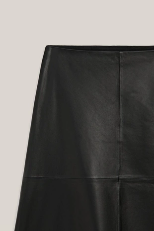 Юбка-миди из натуральной кожи nappa - лимитированное издание- Заказать в России