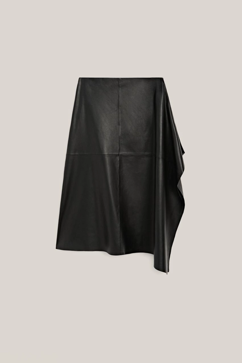 Юбка-миди из натуральной кожи nappa - лимитированное издание