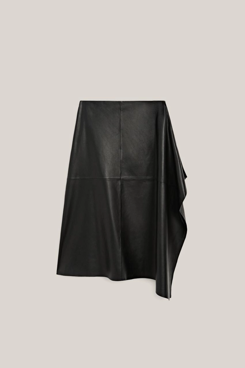 Юбка-миди из натуральной кожи nappa - лимитированное издание