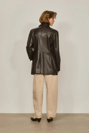 Эксклюзивный пиджак из 100% натуральной овчины с карманными деталями- Заказать в России