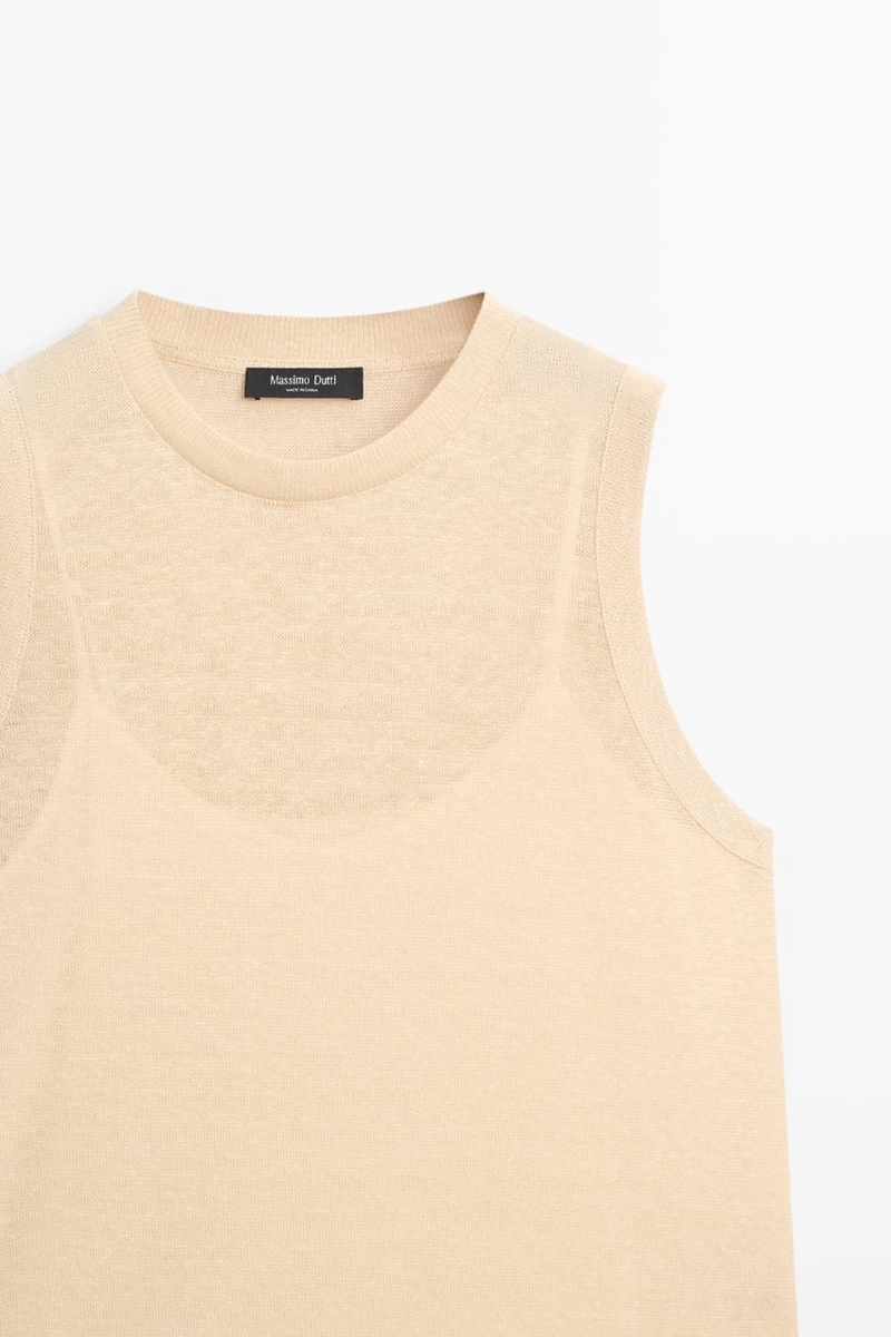 Топ без рукавов с кружевными деталями