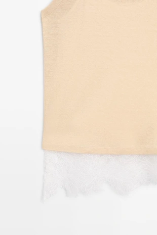 Топ без рукавов с кружевными деталями- Заказать в России