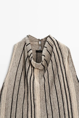 Топ из льняной смеси с драпировкой на горловине- Заказать в России