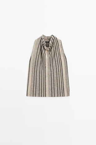 Топ из льняной смеси с драпировкой на горловине- Заказать в России