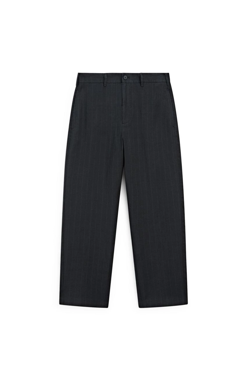 Льняные брюки с полосатыми деталями