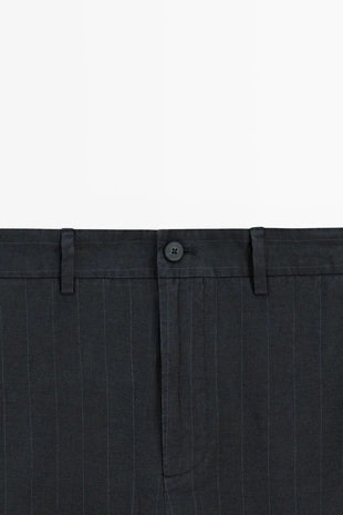 Льняные брюки с полосатыми деталями- Заказать в России