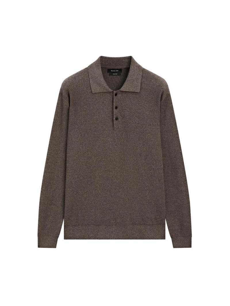 Поло из хлопкового трикотажа с пуговицами