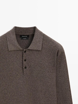 Поло из хлопкового трикотажа с пуговицами- Заказать в России