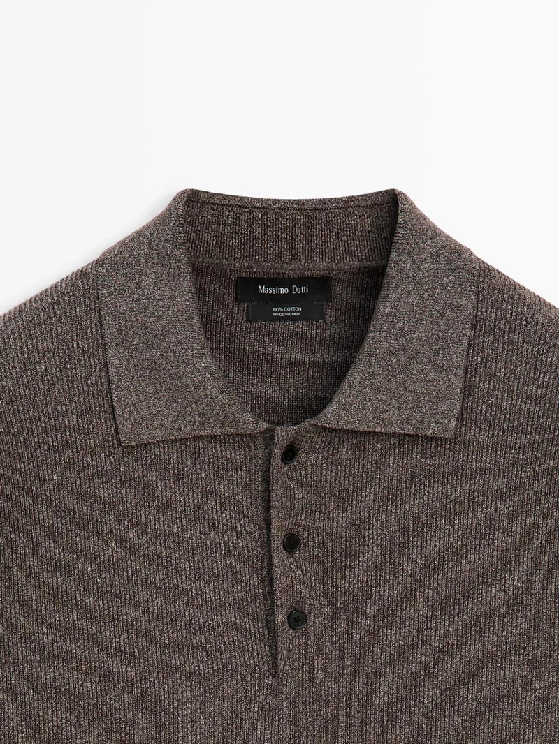 Поло из хлопкового трикотажа с пуговицами