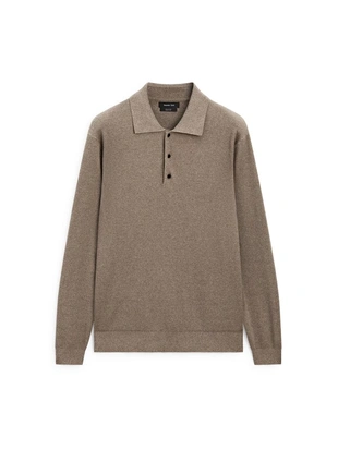 Свитер-поло из хлопкового трикотажа с пуговицами- Заказать в России