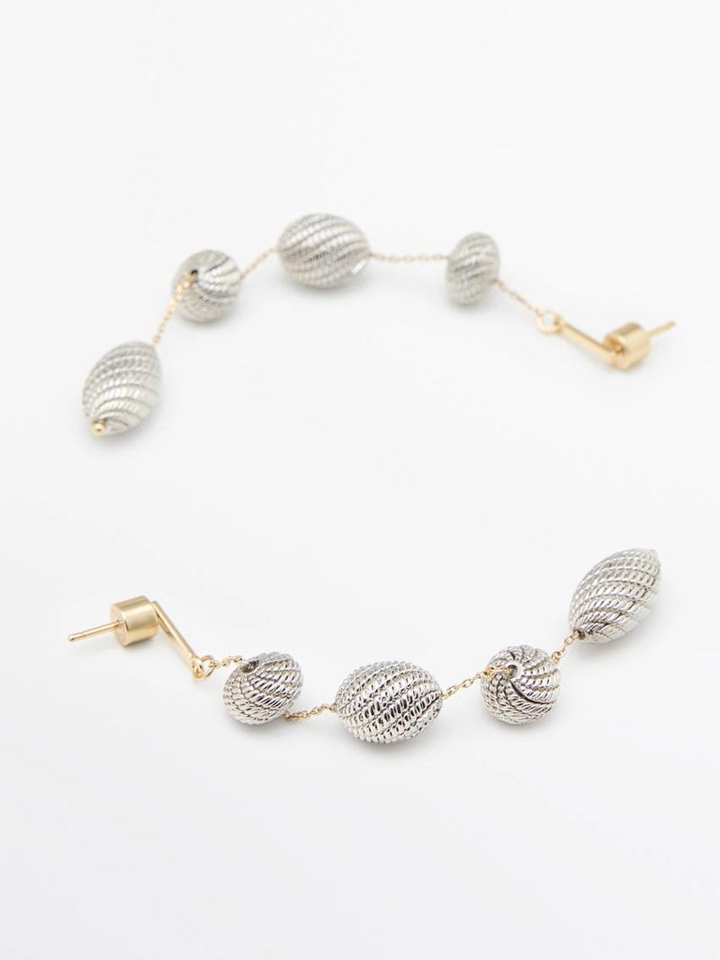 Серьги с подвесками из текстурированного металла