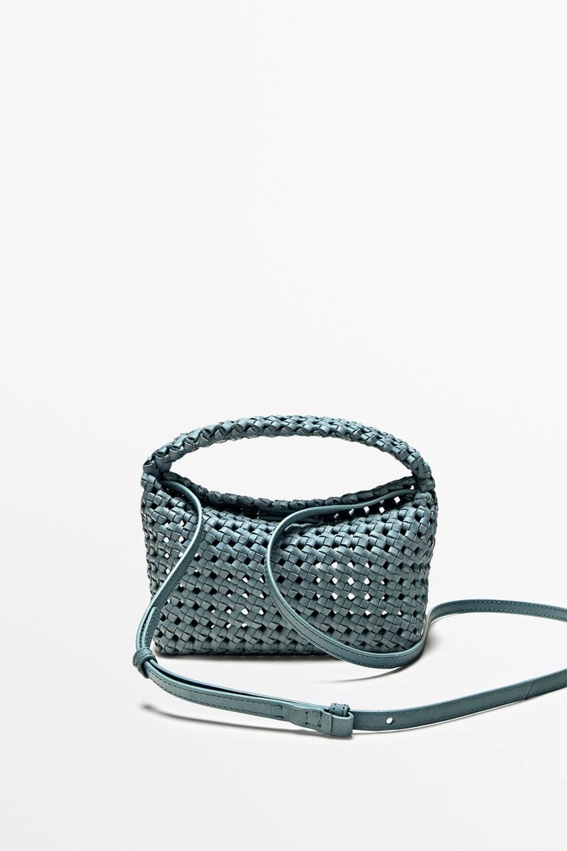 Сумочка-мини из плетеной кожи