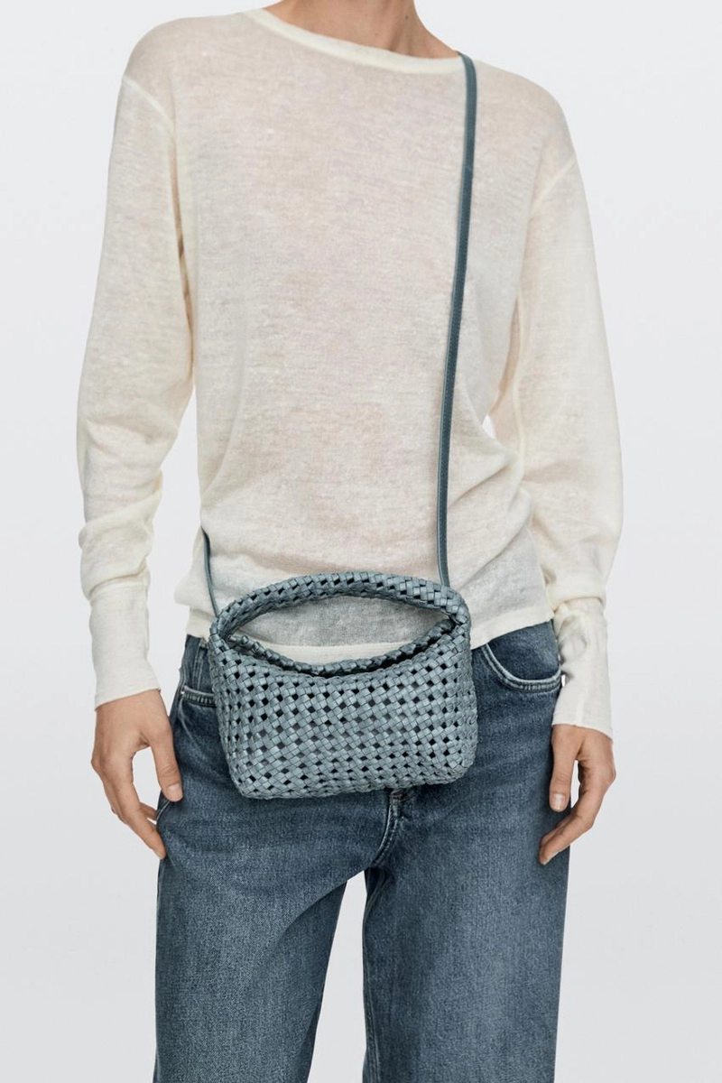 Сумочка-мини из плетеной кожи