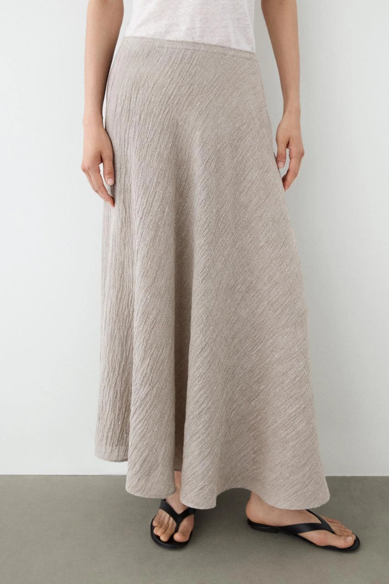 Миди-юбка с запахом из вафельного трикотажа