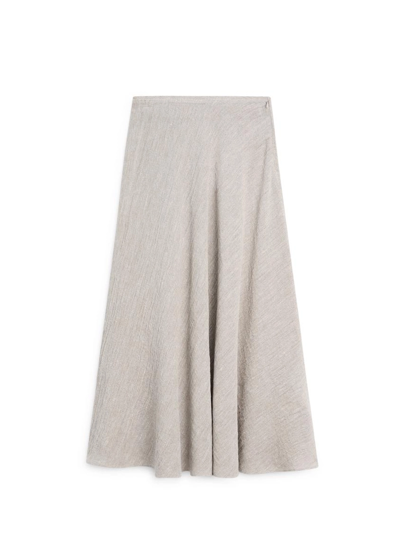 Миди-юбка с запахом из вафельного трикотажа