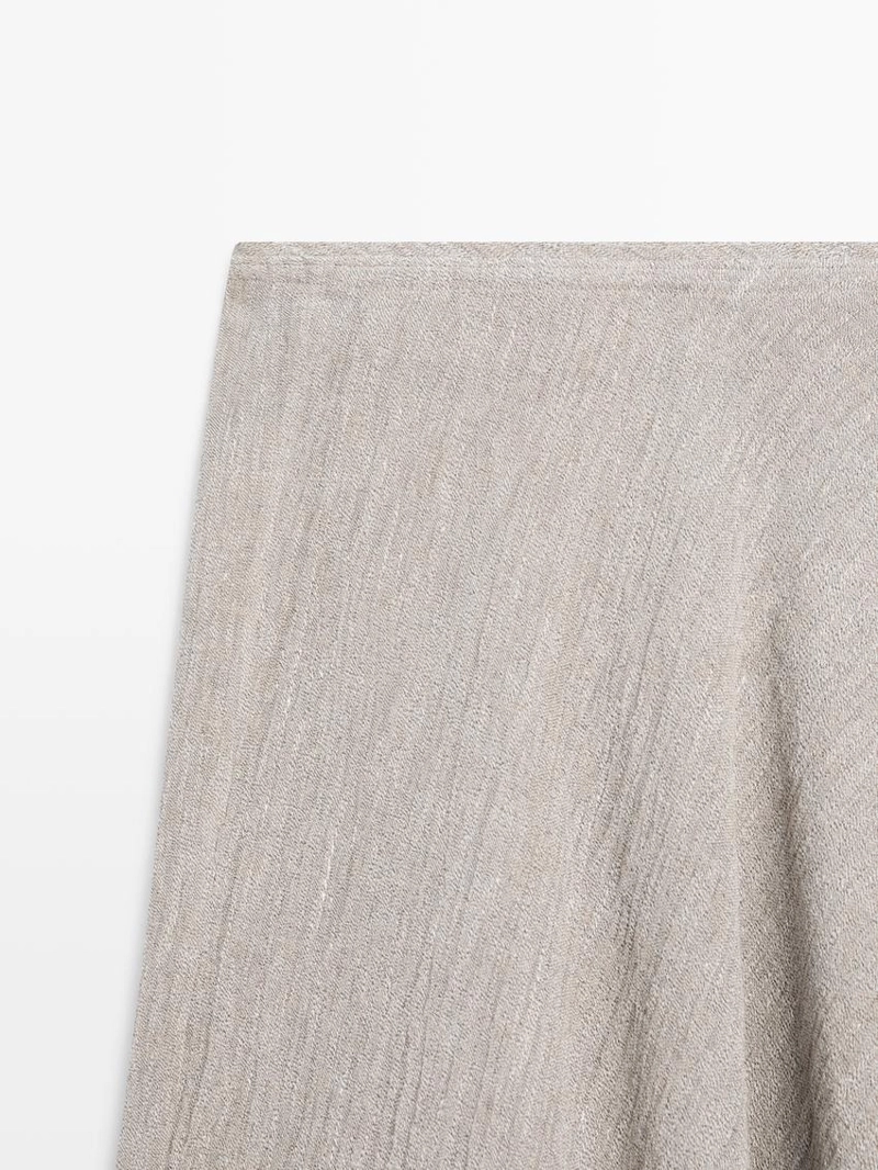 Миди-юбка с запахом из вафельного трикотажа
