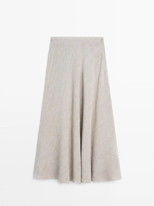 Миди-юбка с запахом из вафельного трикотажа- Заказать в России