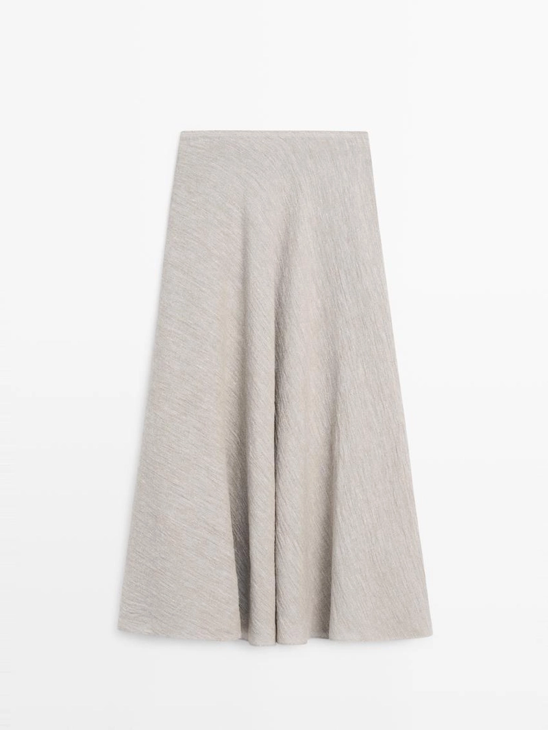 Миди-юбка с запахом из вафельного трикотажа