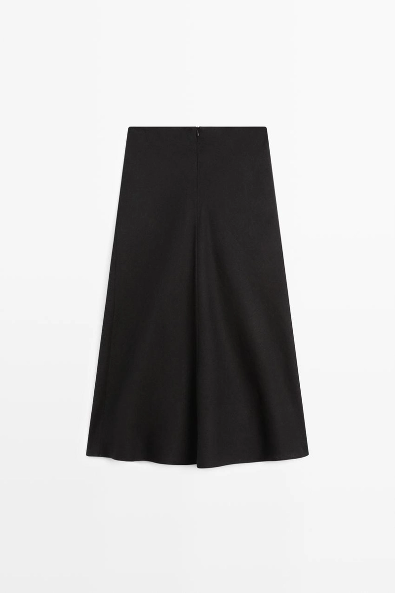 Миди-юбка прямого кроя из льна