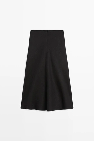 Миди-юбка прямого кроя из льна- Заказать в России