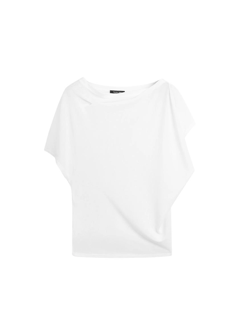 Футболка из хлопка с короткими рукавами в стиле креп-эффект