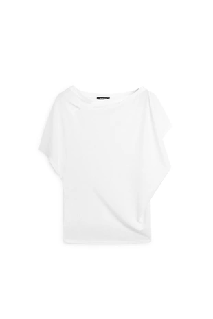 Футболка из хлопка с короткими рукавами в стиле креп-эффект- Заказать в России