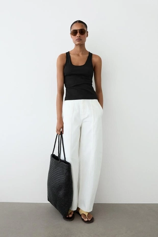 Топ с глубоким вырезом на бретельках- Заказать в России