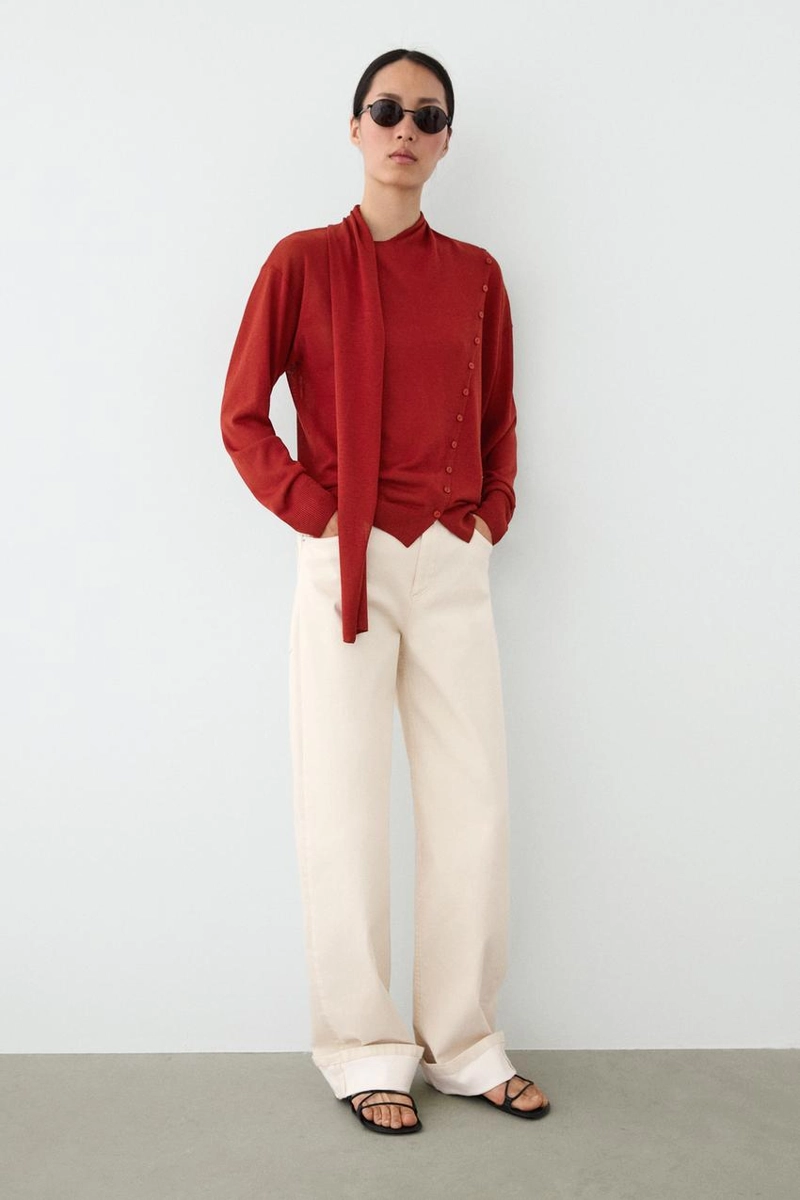 Кардиган с деталью в виде запонок для шарфа