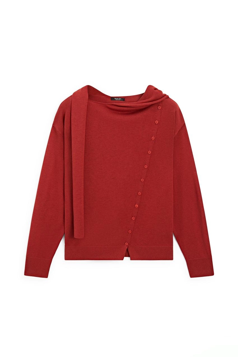 Кардиган с деталью в виде запонок для шарфа