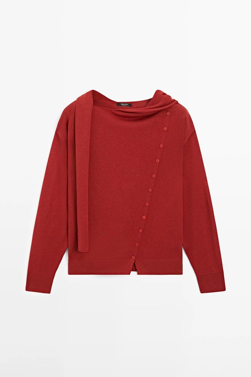 Кардиган с деталью в виде запонок для шарфа