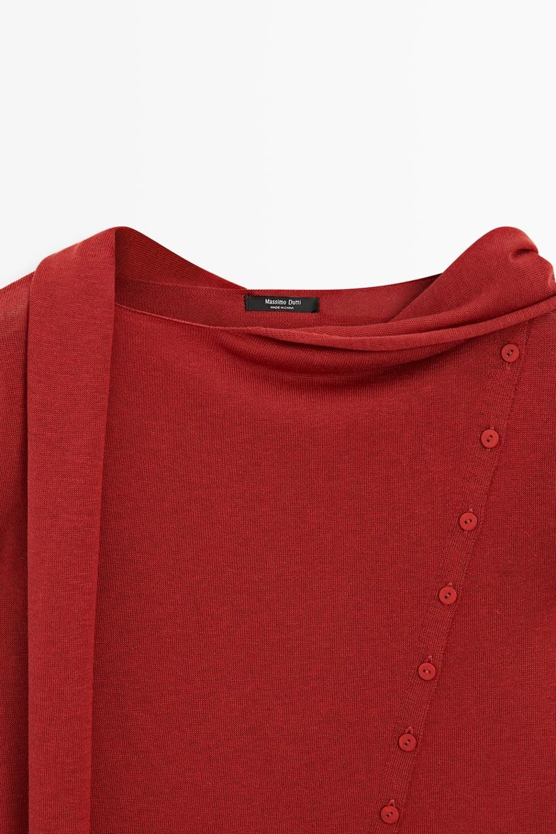 Кардиган с деталью в виде запонок для шарфа