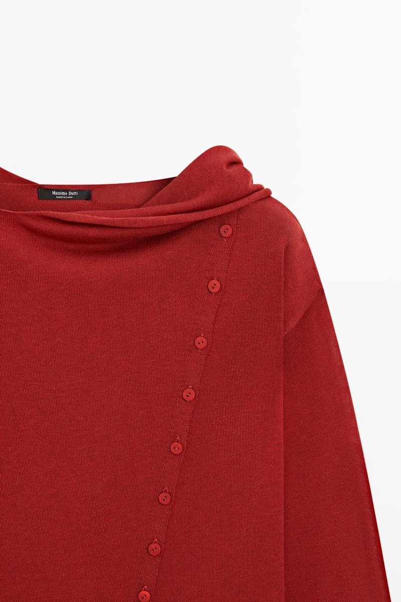 Кардиган с деталью в виде запонок для шарфа