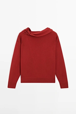 Кардиган с деталью в виде запонок для шарфа- Заказать в России