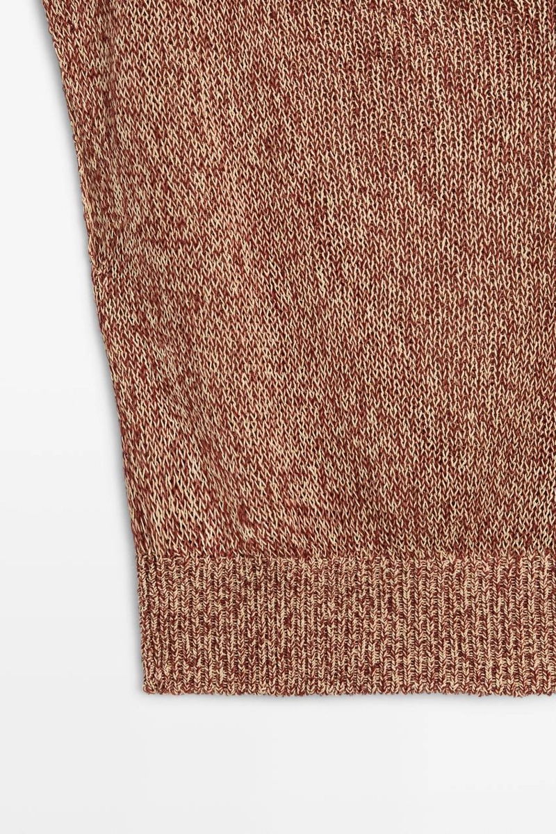 Трикотажный топ из хлопково-шерстяной смеси с ребристым подолом