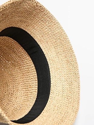 Соломенная шляпа в стиле бакет из рафии- Заказать в России