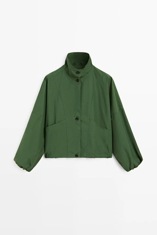 Бомбер с курткой с объемными рукавами- Заказать в России