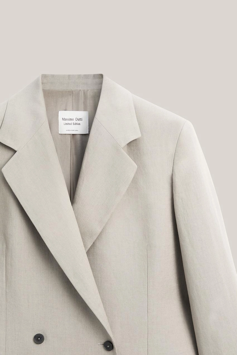 Пиджак из 100% льна на две пуговицы - лимитированная коллекция