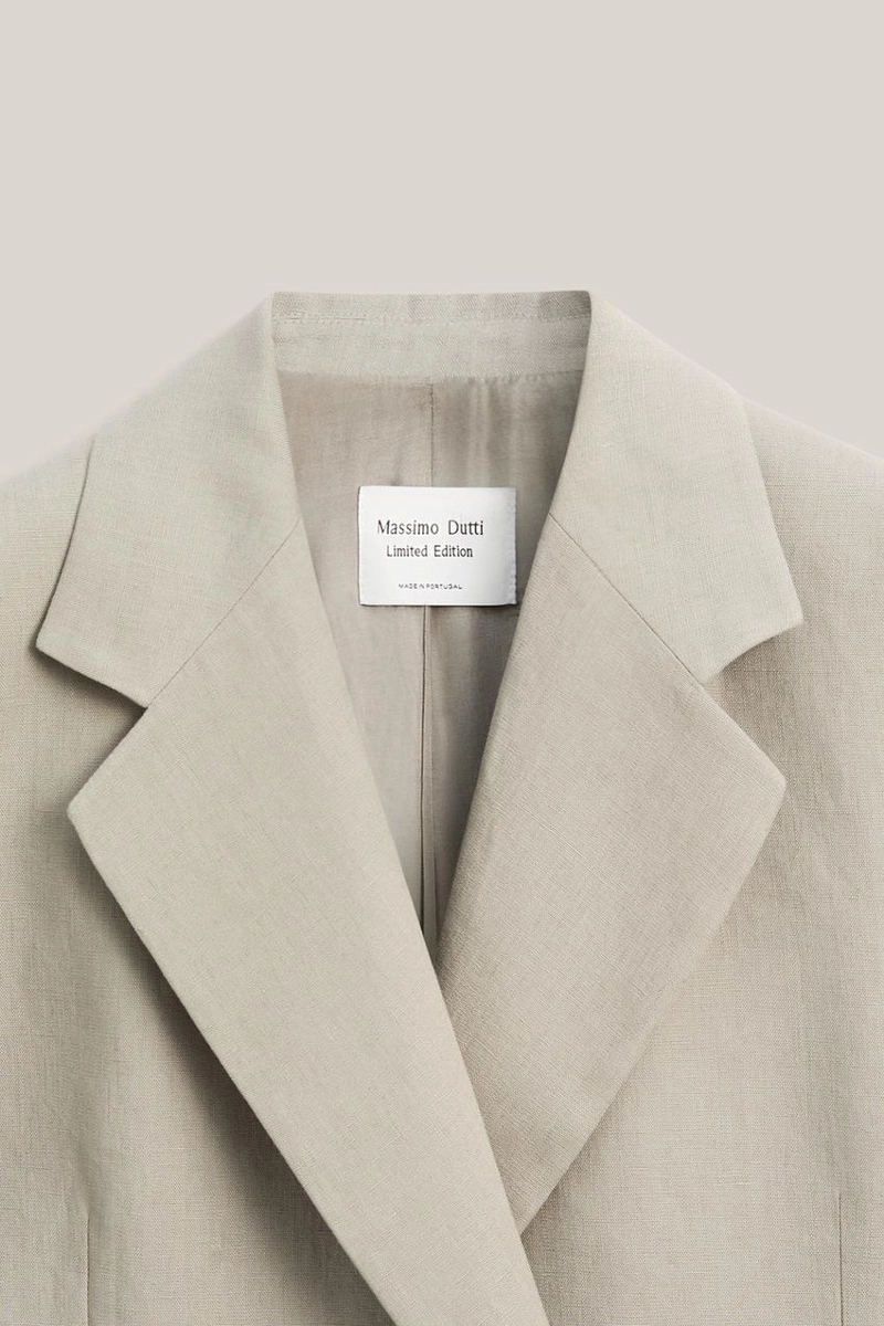 Пиджак из 100% льна на две пуговицы - лимитированная коллекция