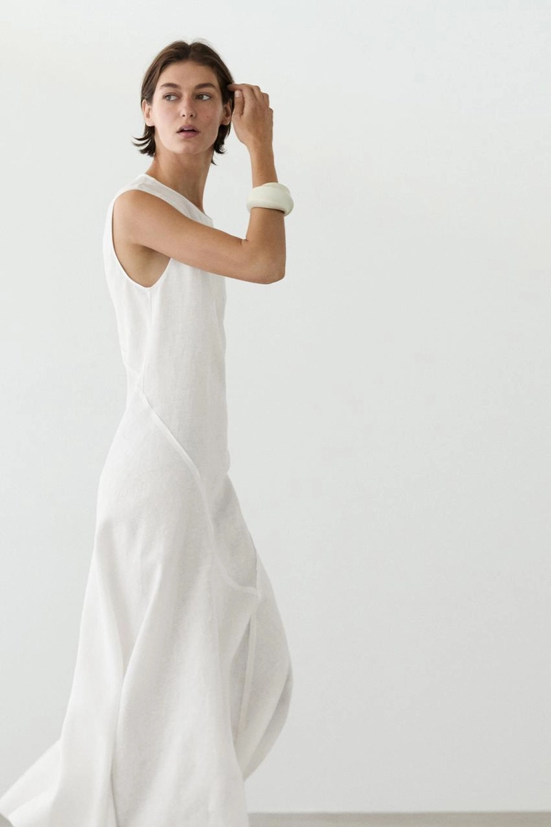 Платье миди из льна flowing 100%