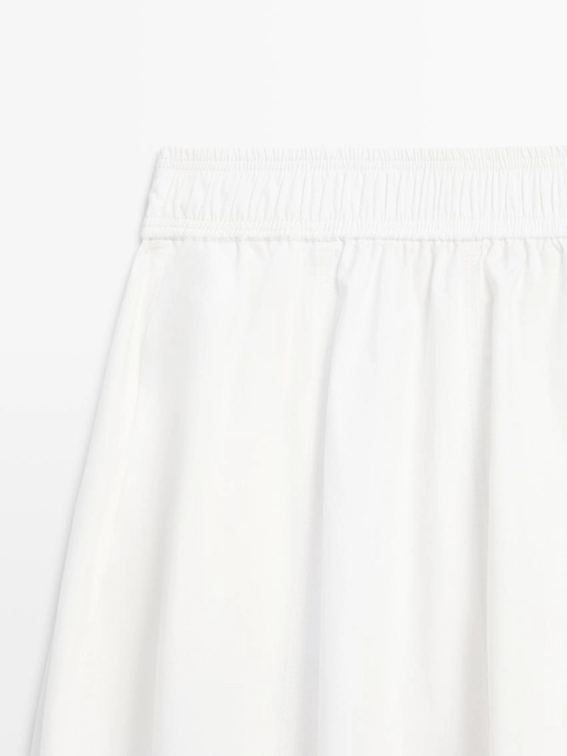 Длинная собранная поплиновая юбка