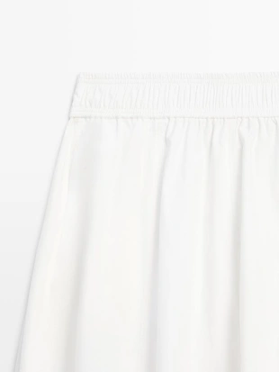 Длинная собранная поплиновая юбка- Заказать в России