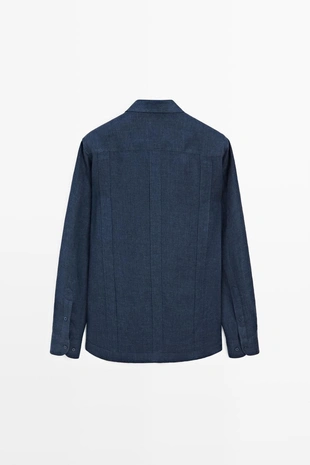 Купить Massimo Dutti Рубашка REGULAR FIT из 100% льна с карманами