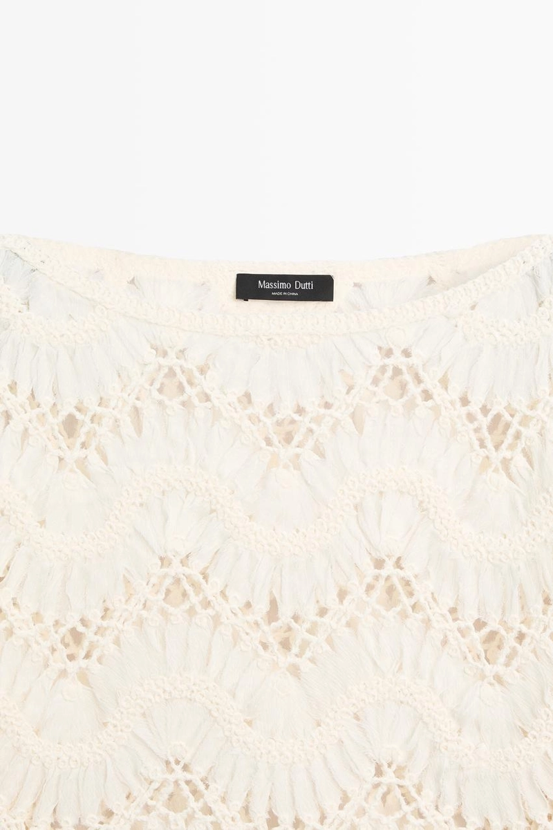 Топ с короткими рукавами крючком