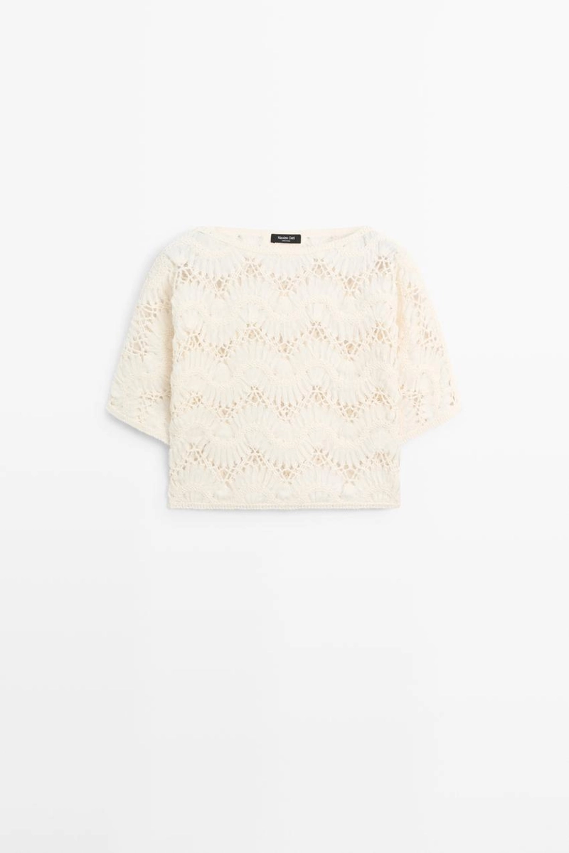 Топ с короткими рукавами крючком